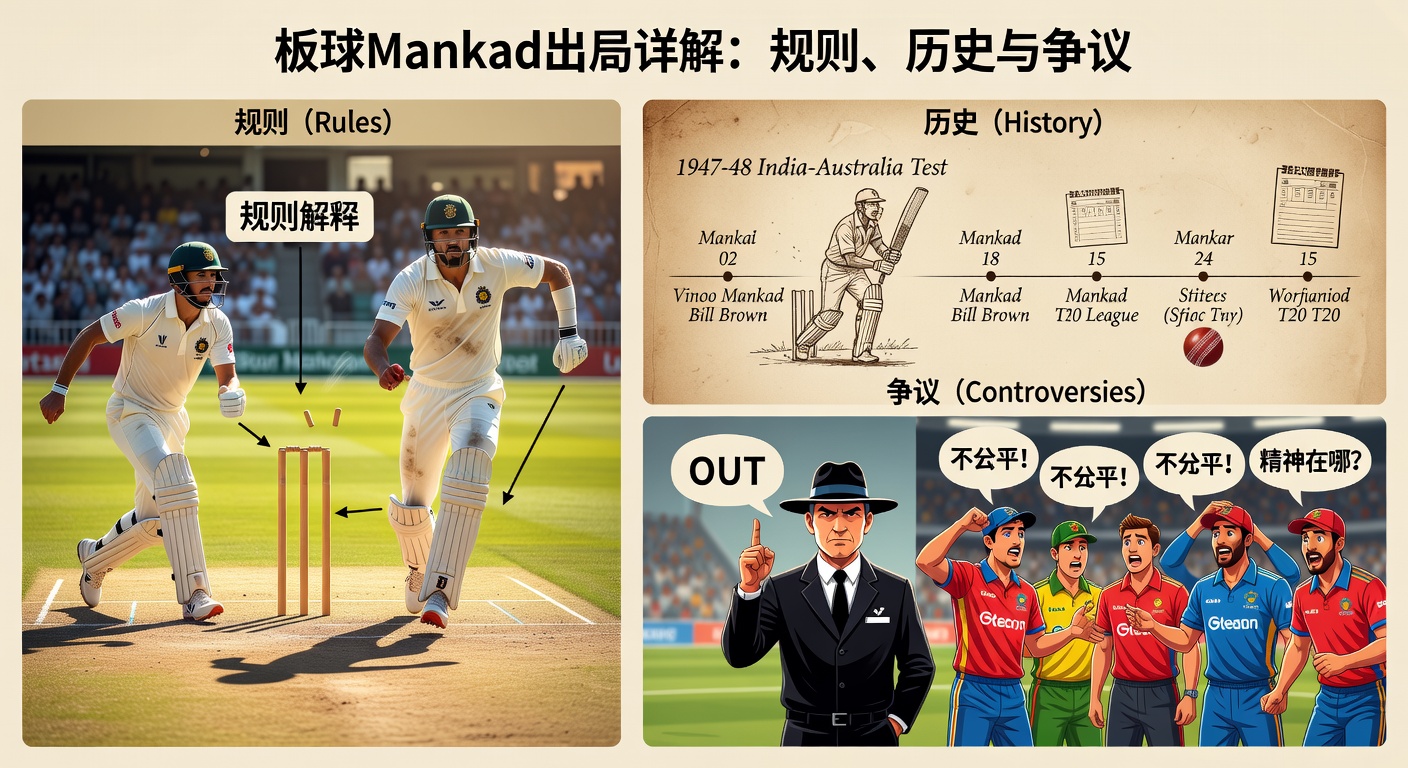 板球Mankad出局详解：规则历史争议